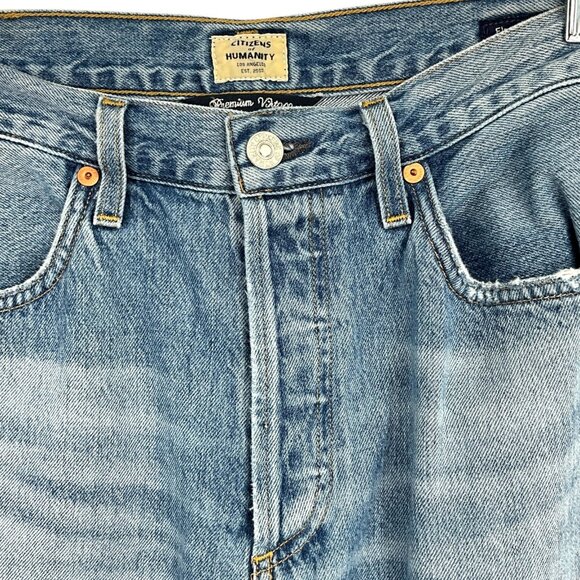 Citizens of Humanity Flavie Denim Trousers Light Blue Wash Size 25 Wide Leg - Picture 3 of 11